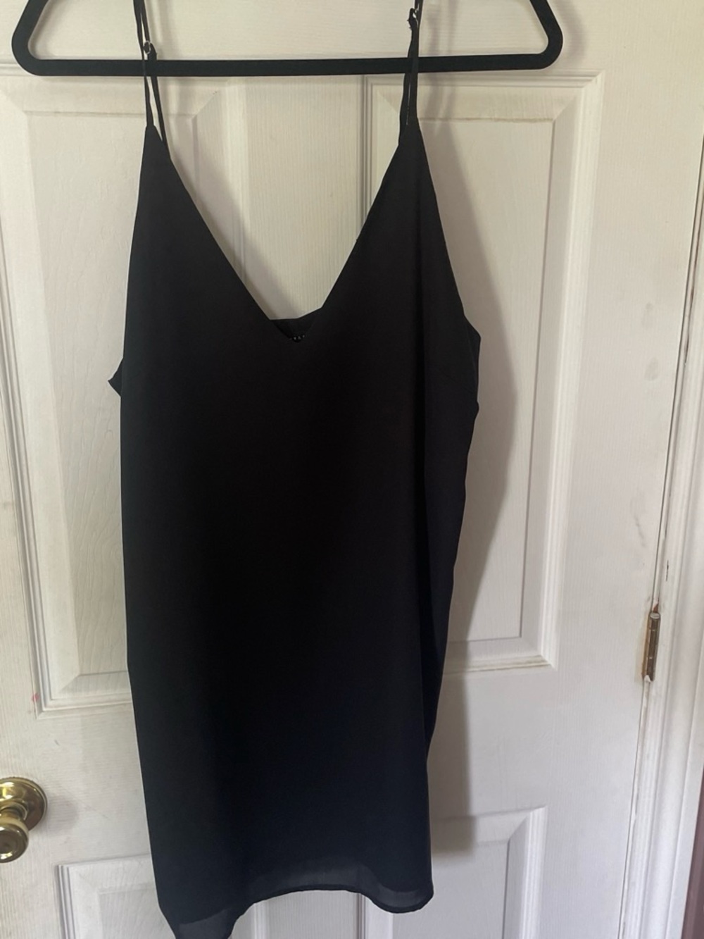 Revamped Black Mini Slip Dress with V-Neck